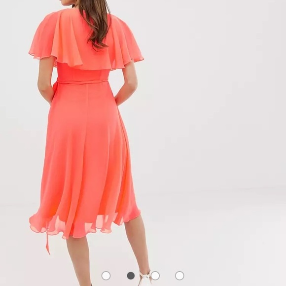 COPY - ASOS DESIGN cape back dipped hem midi dress - Picture 2 of 3